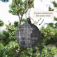 Chicago Charcoal City Grid Ornament