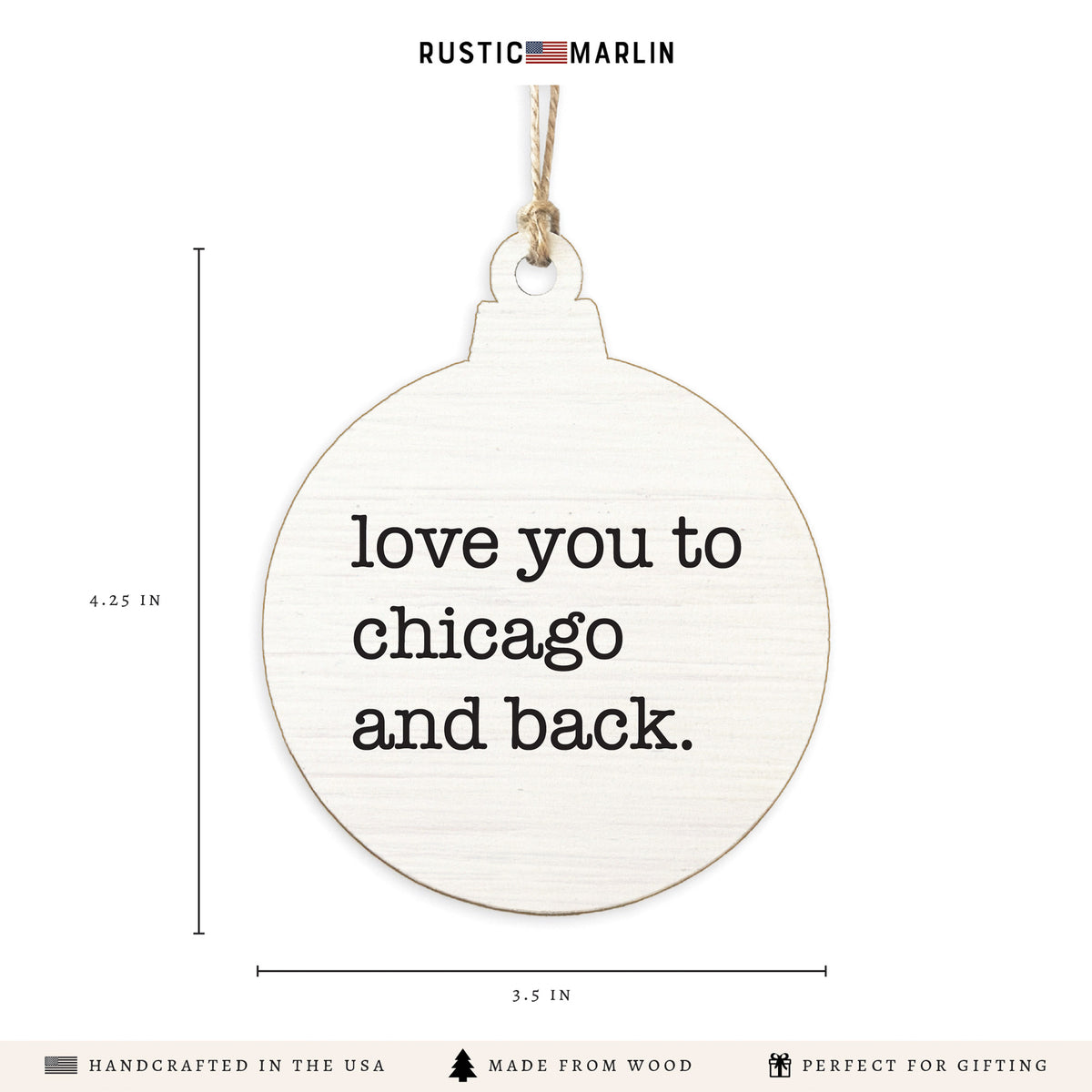 Love You To Chicago Ornament