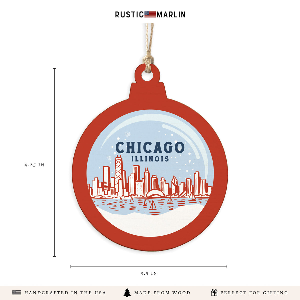 Chicago Snow Globe Ornament