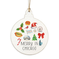 Merry In Chicago Icons Ornament