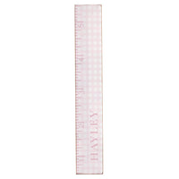 Pink Gingham Personalized Growth Chart