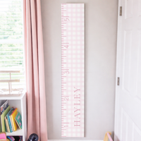 Pink Gingham Personalized Growth Chart