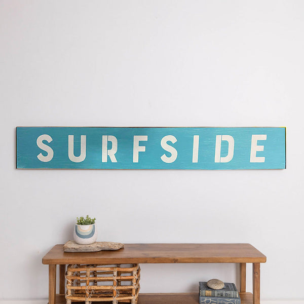 Bold Surf Blue Personalized Barn Wood Sign