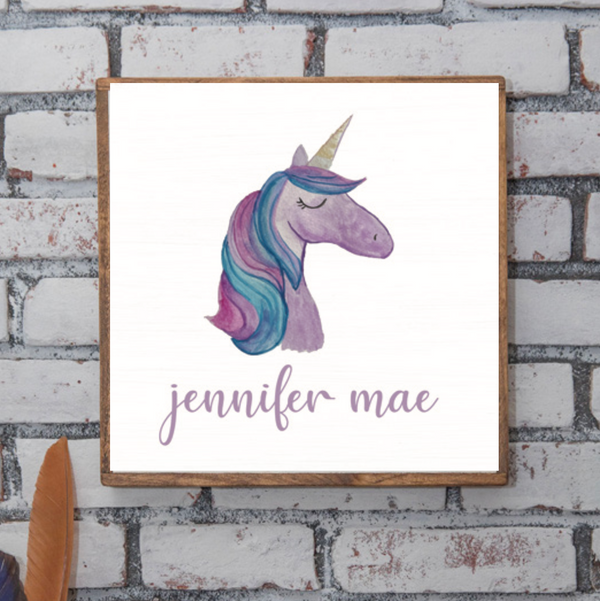 Unicorn 24” x 24” Personalized Wall Art