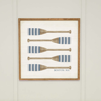 Striped Oars 24” x 24” Framed Personalized Wall Art