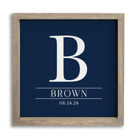 Initial Navy Personalized Wall Art