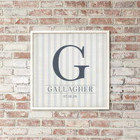 Initial Striped Personalized Wall Art