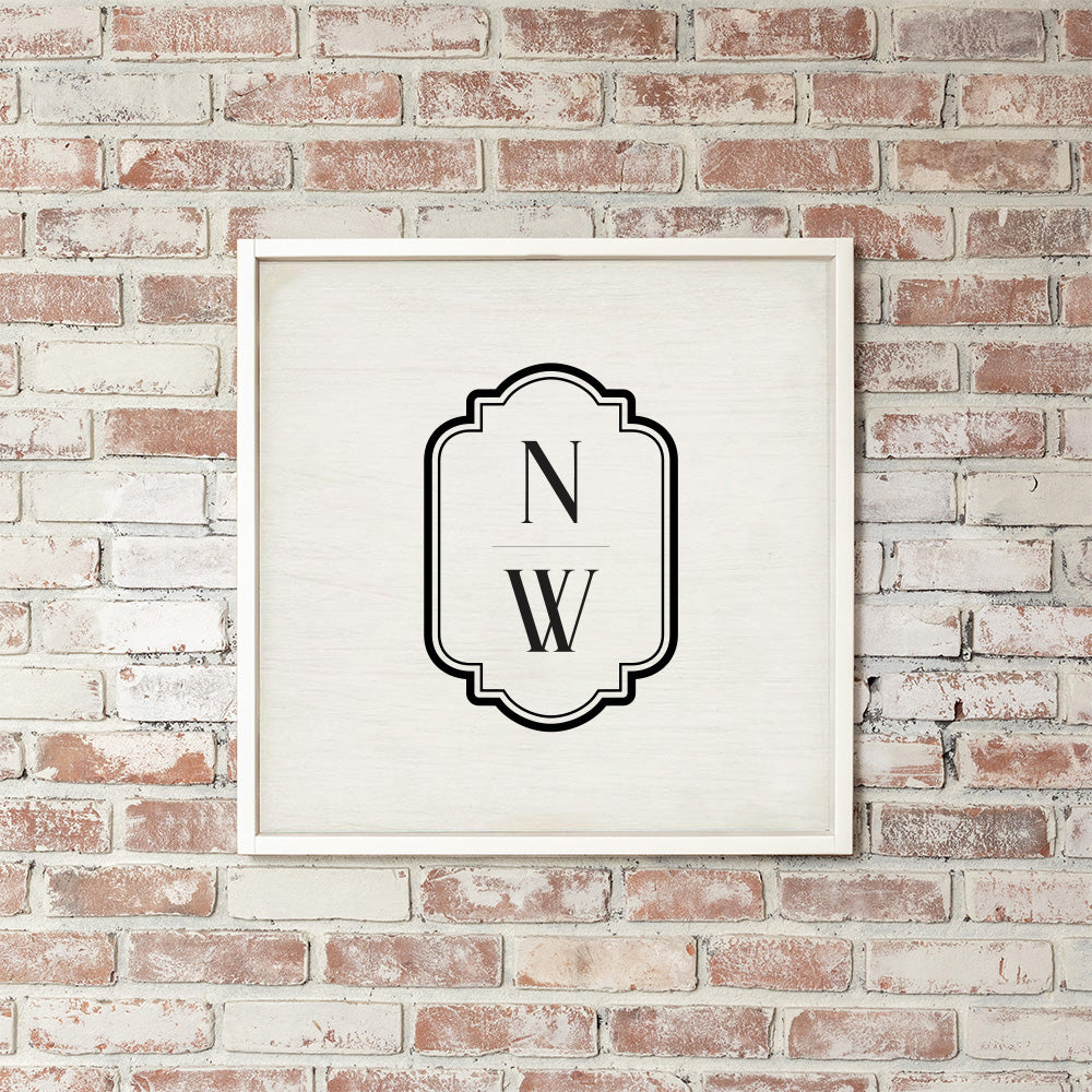 Initials Vertical Personalized Wall Art