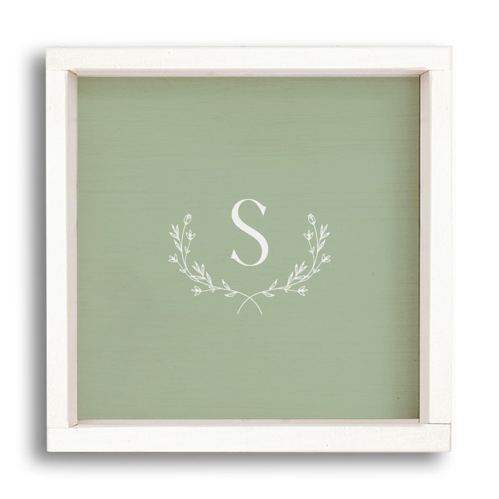 Single Letter Green Personalized Wall Art