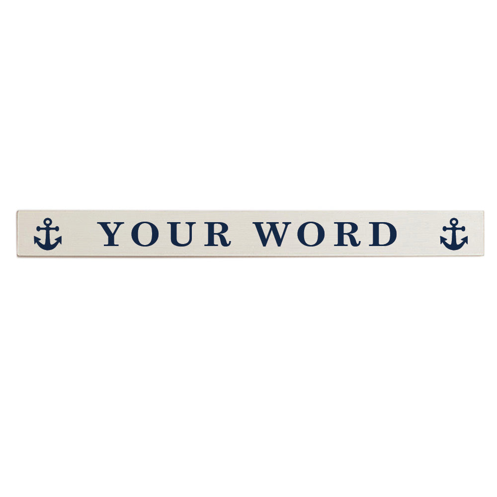 Your Word Anchor Personalized Barnwood Sign