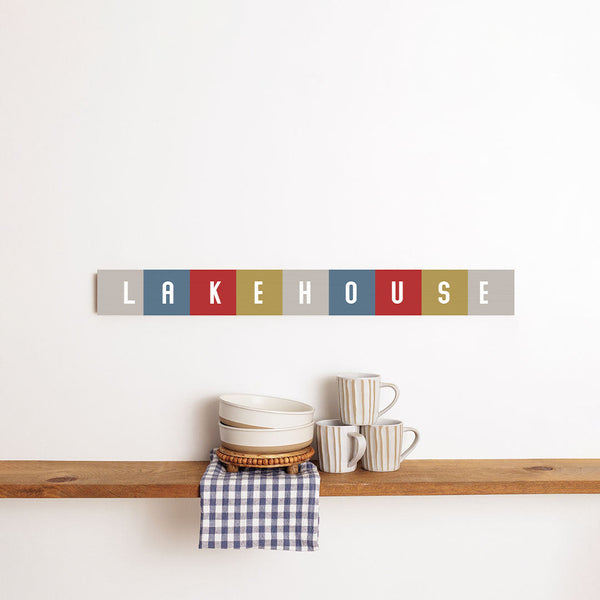 Lake House Color Block Barnwood Sign