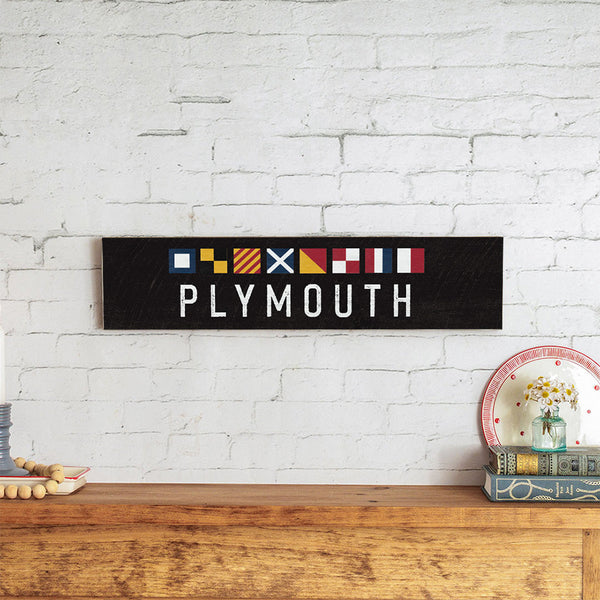 Your Word Classic Nautical Letters Personalized Barnwood Sign