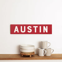 Bold Red Personalized Barn Wood Sign