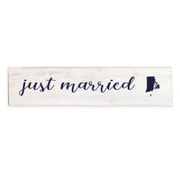 Just Married & State Personalized Barn Wood Sign