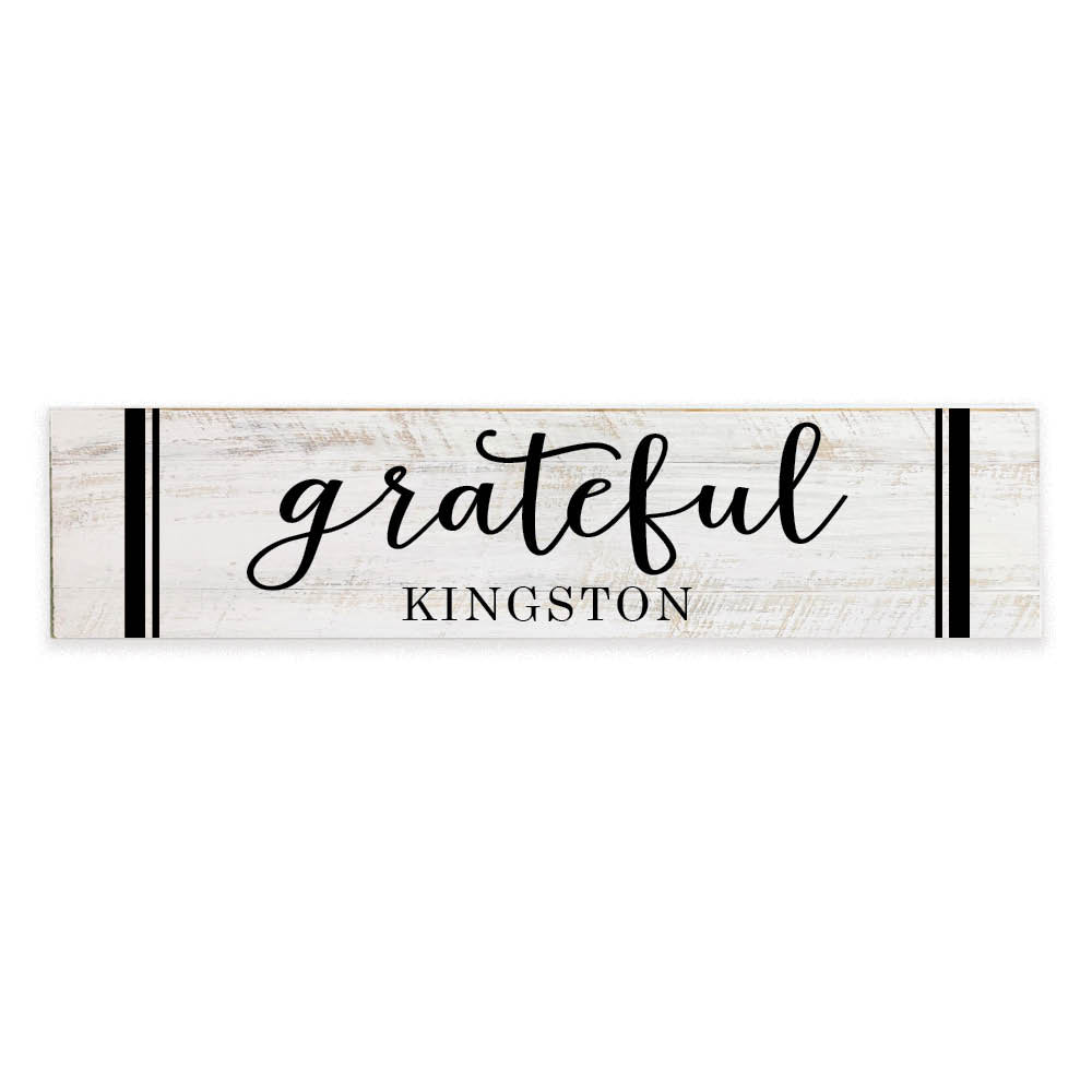 Grateful Personalized Barnwood Sign