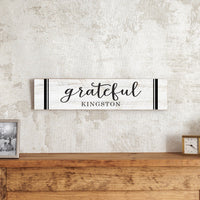 Grateful Personalized Barnwood Sign