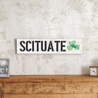 Watercolor Shamrock Personalized Barn Wood Sign