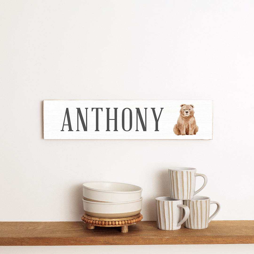 Bear Personalized Barn Wood Sign