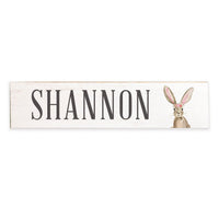 Floral Bunny Personalized Barn Wood Sign