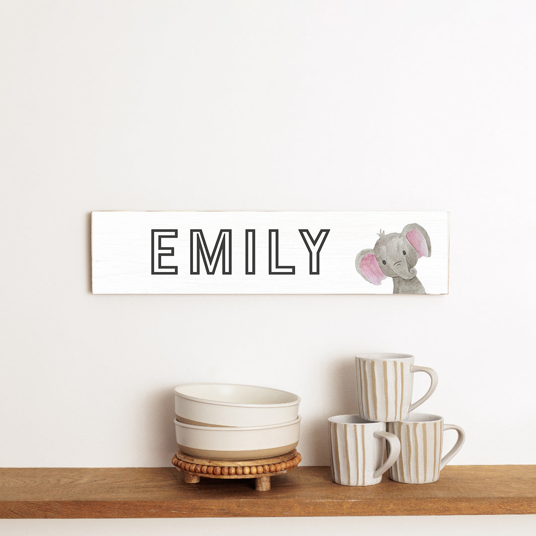 Elephant Personalized Barn Wood Sign