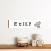 Elephant Personalized Barn Wood Sign