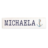 Watercolor Anchor Personalized Barnwood Sign