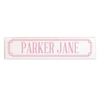 Gingham Pink Personalized Barn Wood Sign