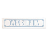 Gingham Blue Personalized Barn Wood Sign