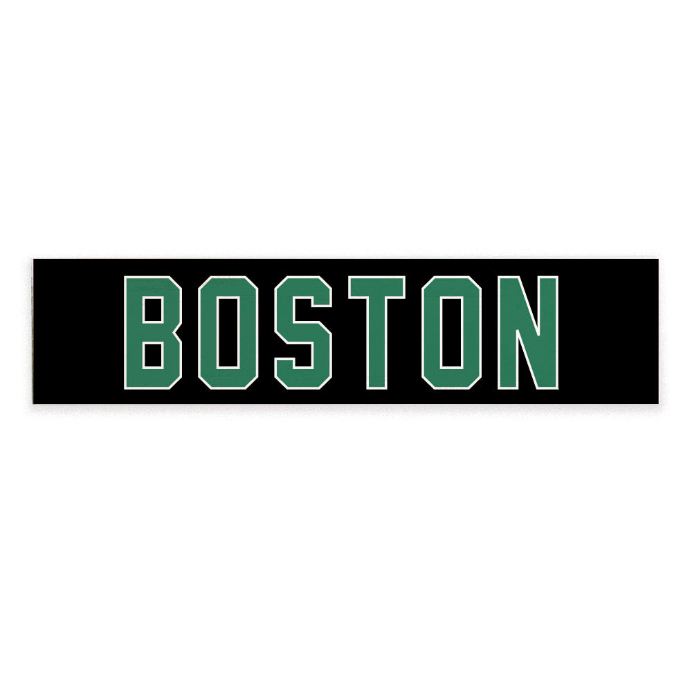 Green and Black Boston Personalized Barn Wood Sign