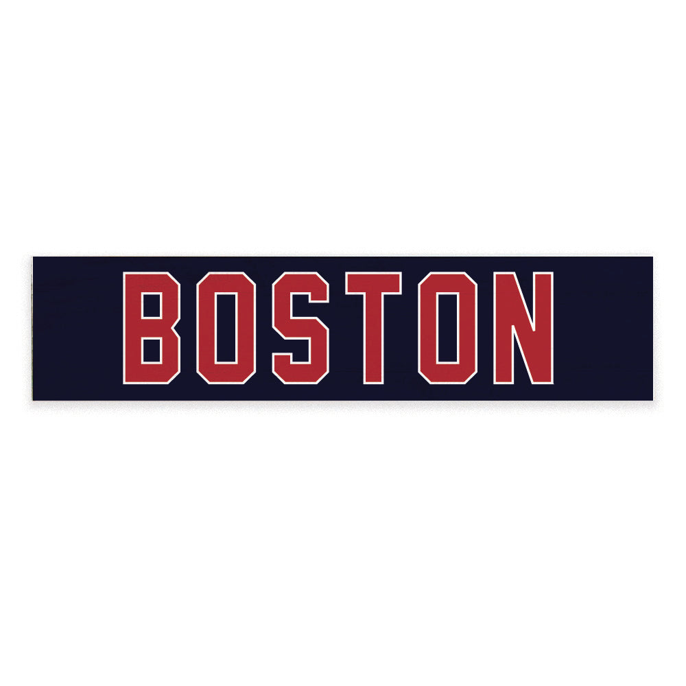 Red and Blue Boston Personalized Barn Wood Sign