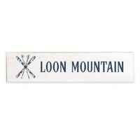 White and Navy Ski Personalized Barnwood Sign