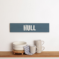 Coastal Blue and White Personalized Barn Wood Sign