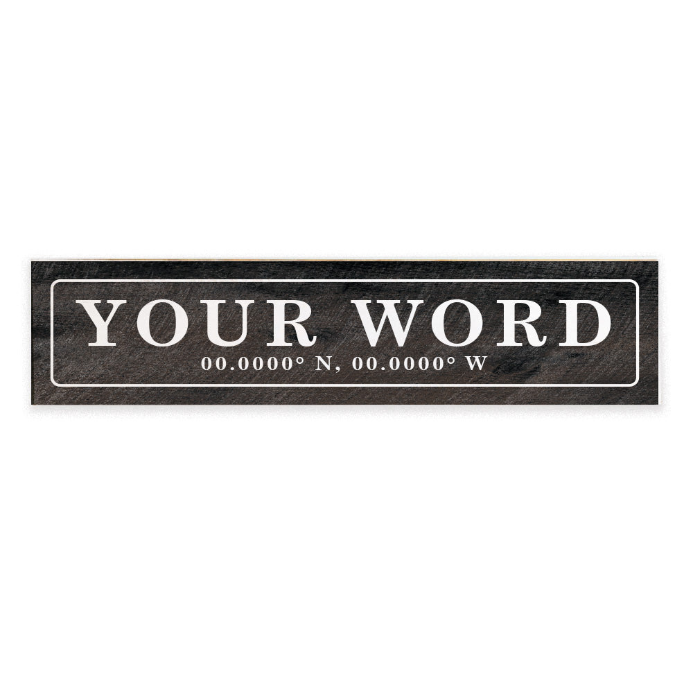 Antique White and Green Coordinates Bordered Personalized Barn Wood Sign