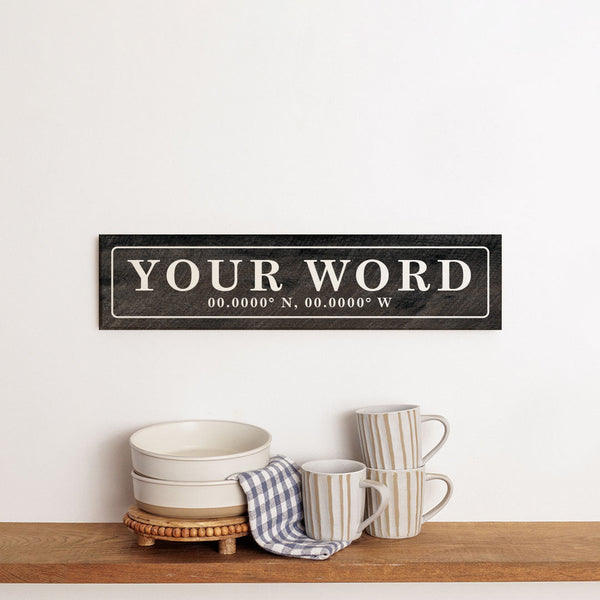 Your Word Personalized Black/White Barnwood Sign