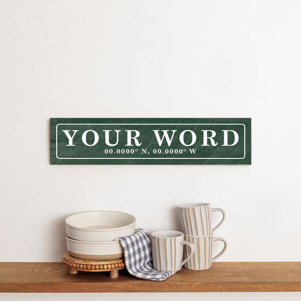 Your Word Personalized Green/White Barnwood Sign