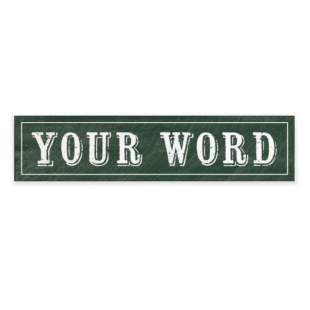 Vintage Green Bordered Personalized Barn Wood Sign