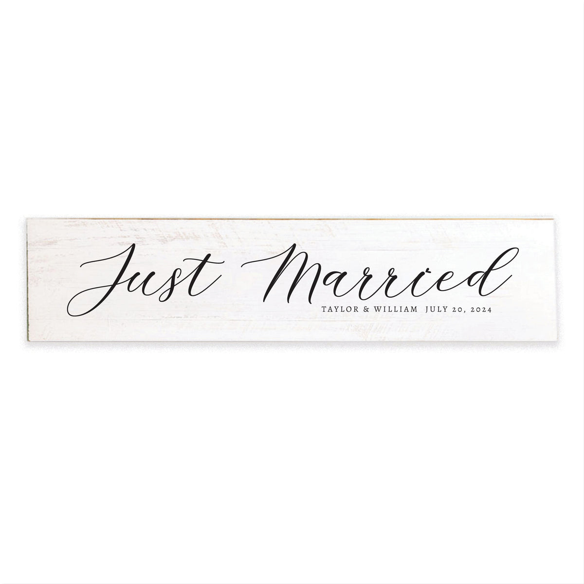 White Just Married Personalized Barn Wood Sign