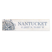 Coordinates Compass Personalized Barn Wood Sign