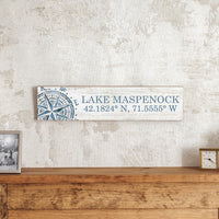 Coordinates Compass Personalized Barn Wood Sign