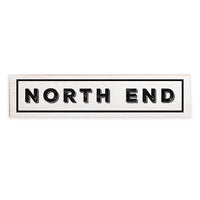 North End White and Black Barnwood Sign