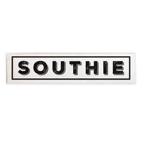 Southie White and Black Barnwood Sign