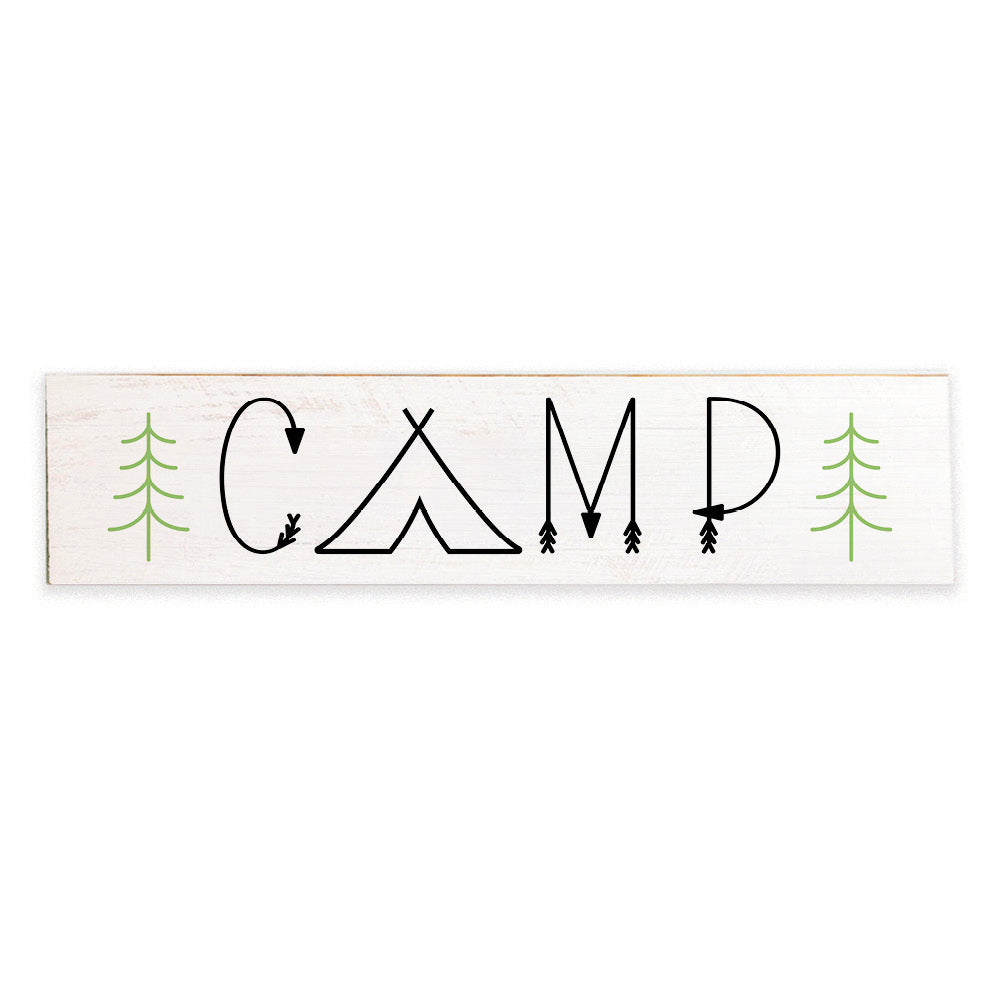 Camp Tent Barn Wood Sign