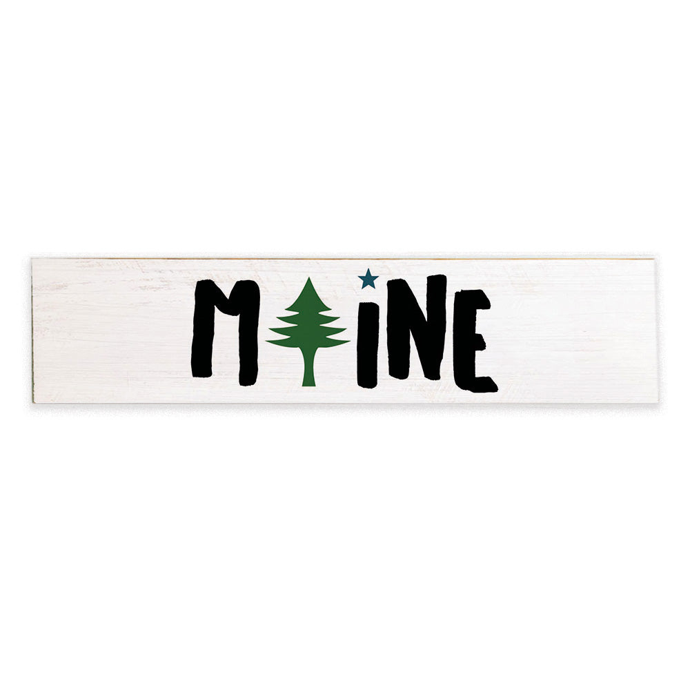Maine Tree Icon Barnwood Sign 6x24
