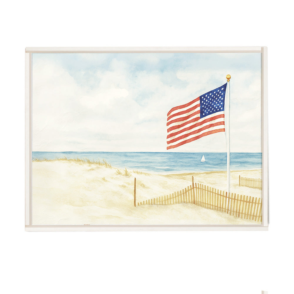 American Flag Beach Wall Art