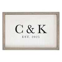 Initials EST Personalized Wooden Wall Art
