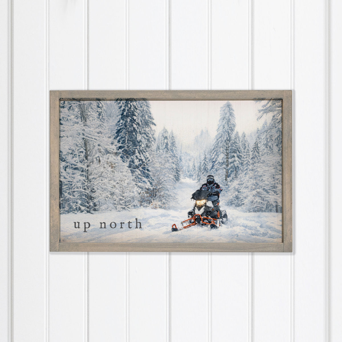 Snowmobile Winter Scene PersonalizedWall Art