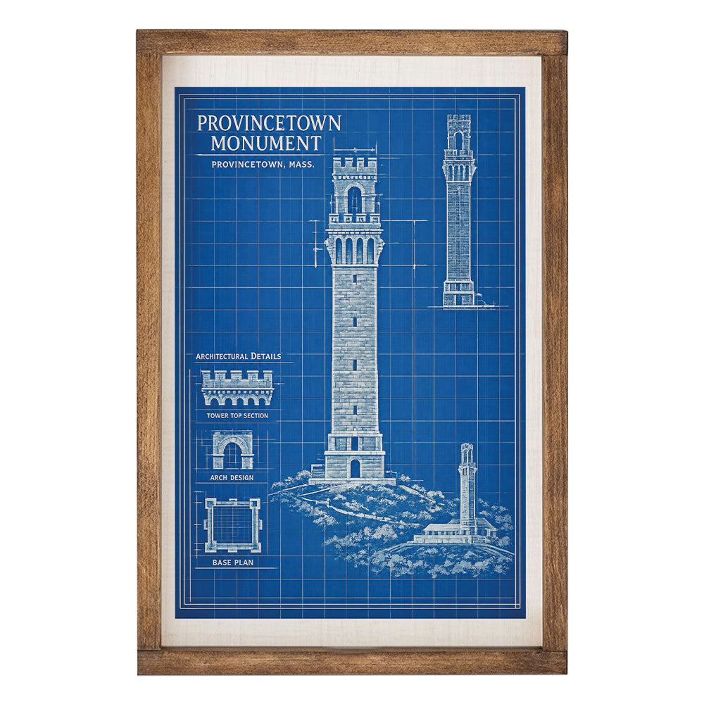 Provincetown Monument Blueprint Wall Art