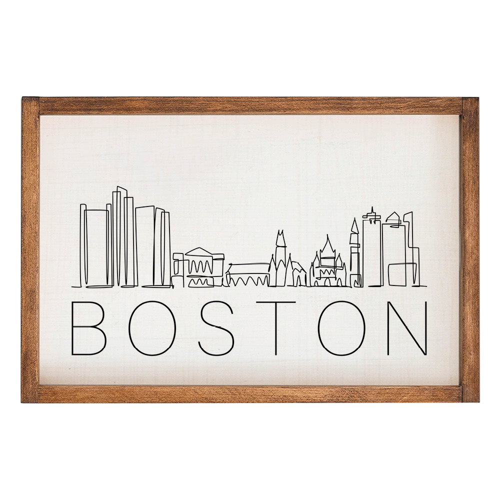 Boston Line Art Skyline Wall Art
