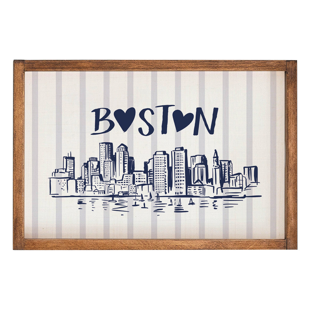 Boston Heart Skyline Wall Art
