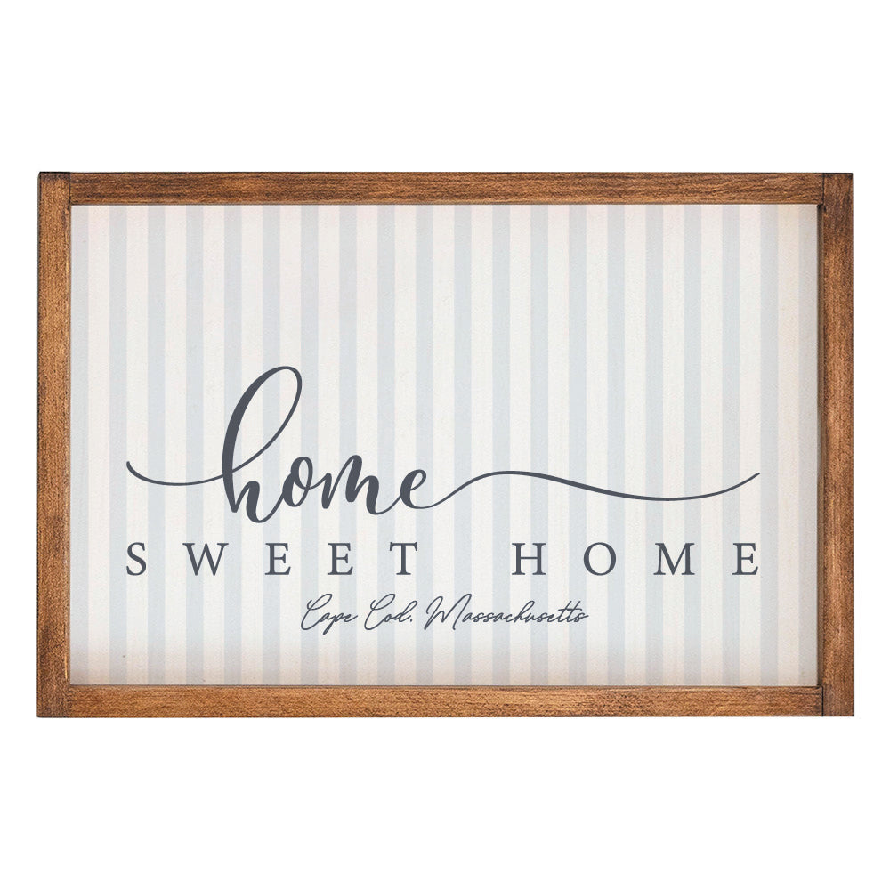 Home Sweet Home Striped Personalized Wall Art